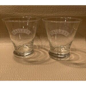 Baileys  Irish Cream Liquor Cocktail Glasses Set of 2 Tapered Weighted Bottom